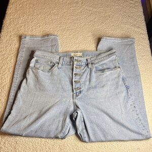 Madewell The Perfect Vintage Straight Button Fly Light Wash Jeans